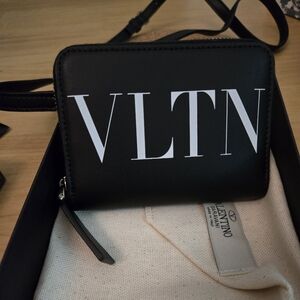 Authentic brand new Valentino Garavani With Neck Strap Leather Card Case